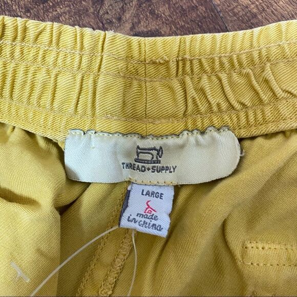 Thread + Supply Womens Jogger Size L Monarch Gold Yellow Pull On Lyocell - Picture 3 of 4